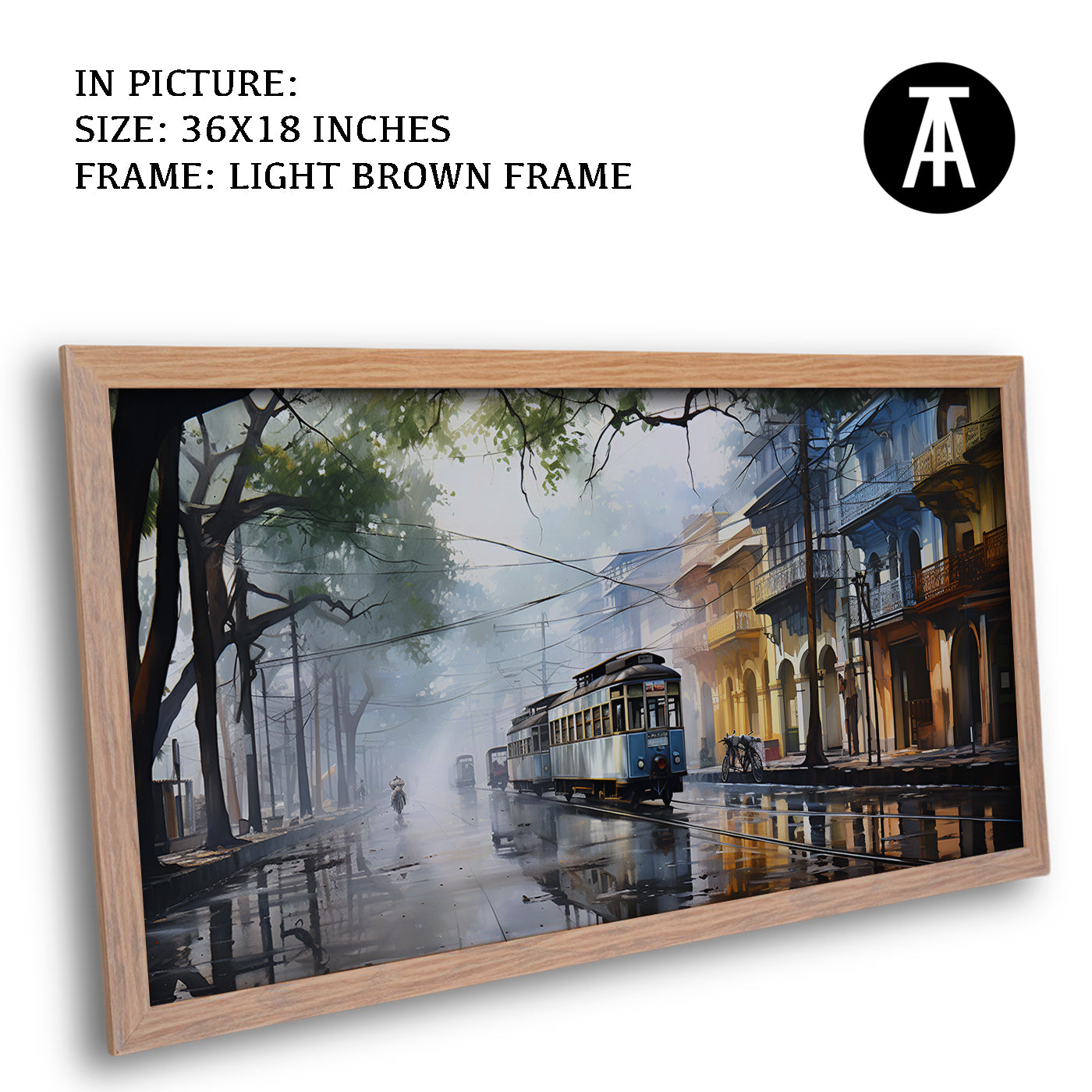 Artwork in Dark Brown Frame