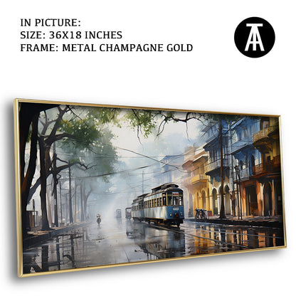 Artwork in Light Brown Frame