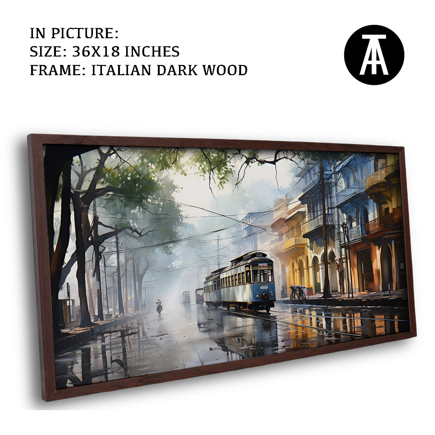 Artwork in Dark Wood Frame
