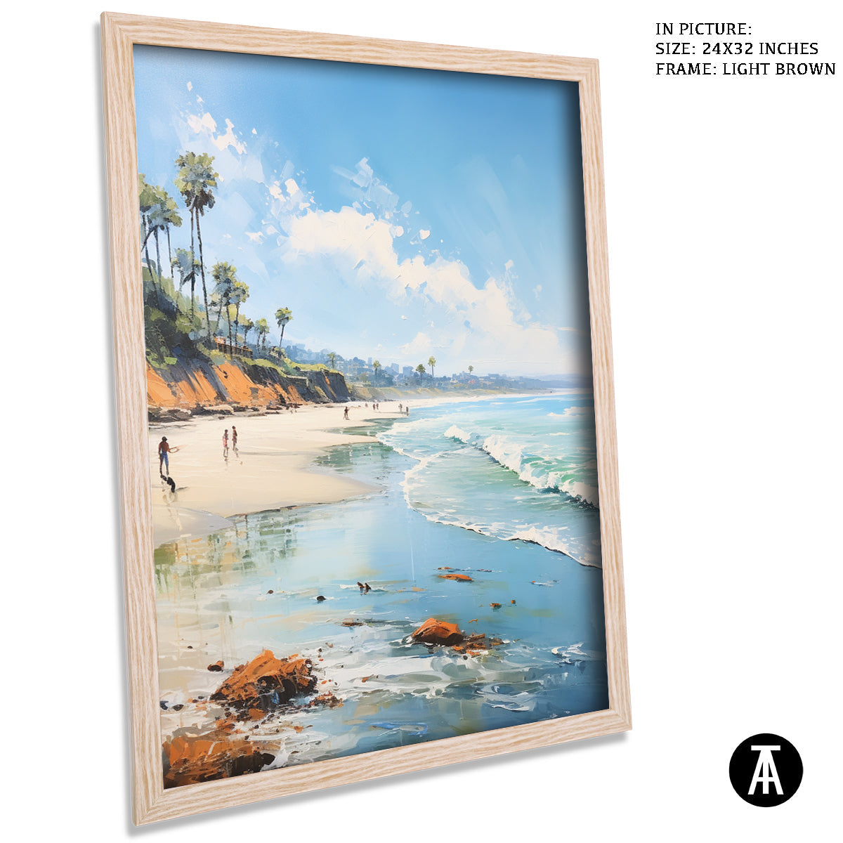 Sample Artwork in Light Brown Frame