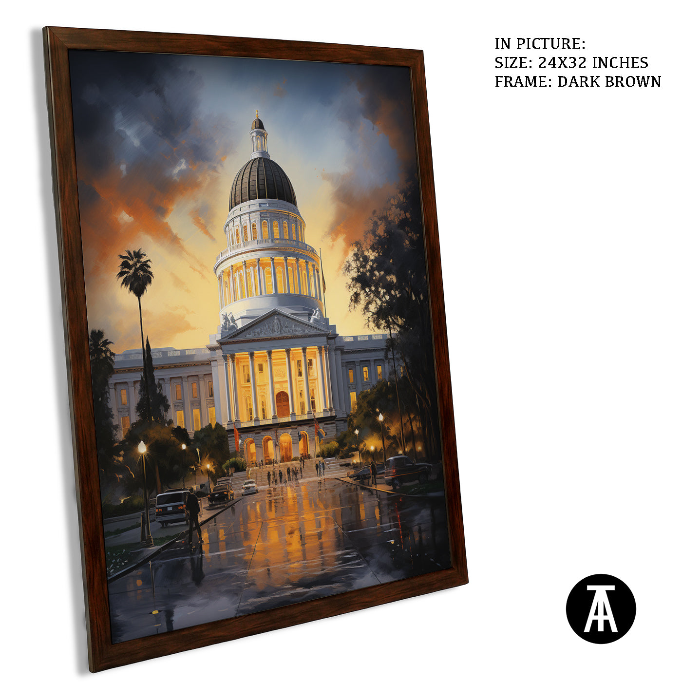 Artwork in Metal Champagne Gold Frame