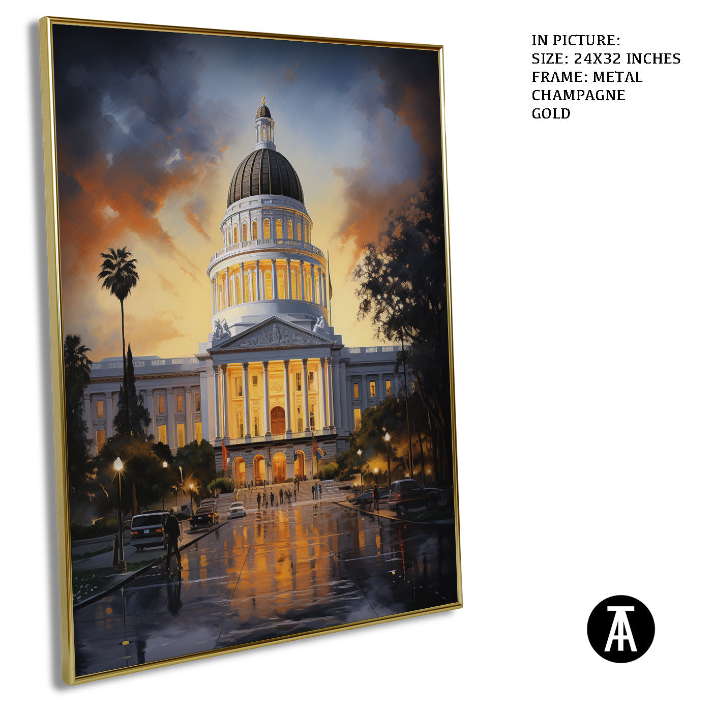 Artwork in Light Brown Frame