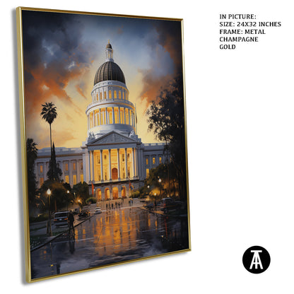Artwork in Light Brown Frame