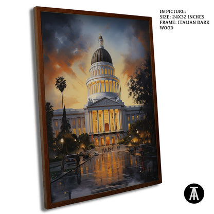 Artwork in Dark Wood Frame