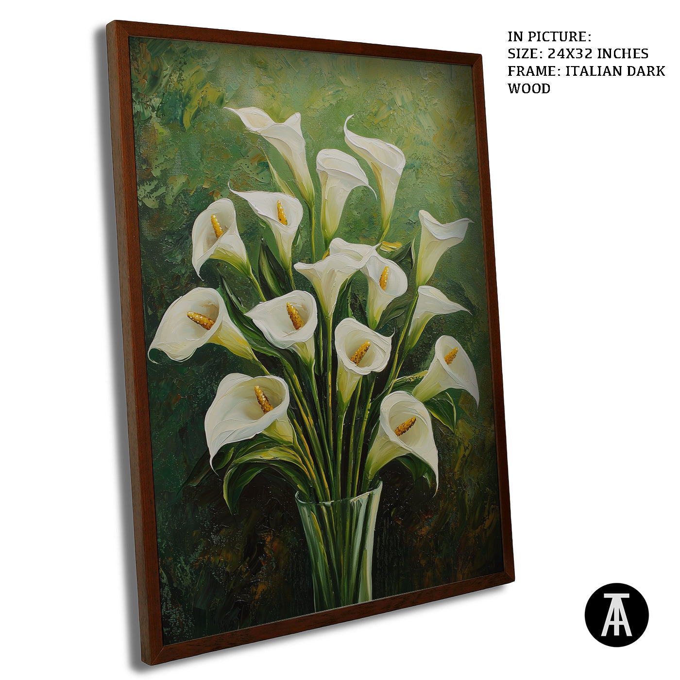 Artwork in Dark Wood Frame