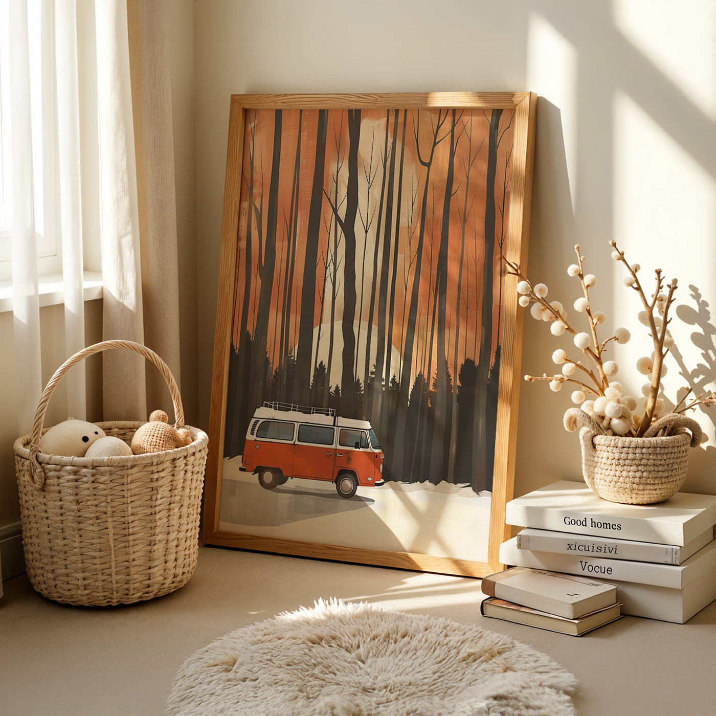 Boho Art Painting in a Lifestyle Setting