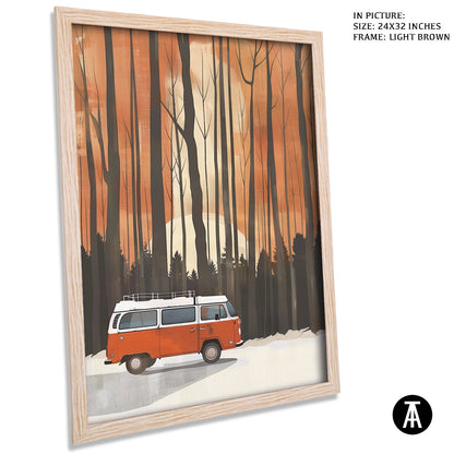 Artwork in Light Brown Frame