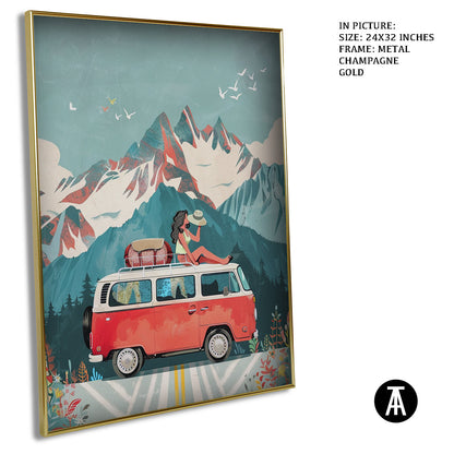 Artwork in Metal Champagne Gold Frame