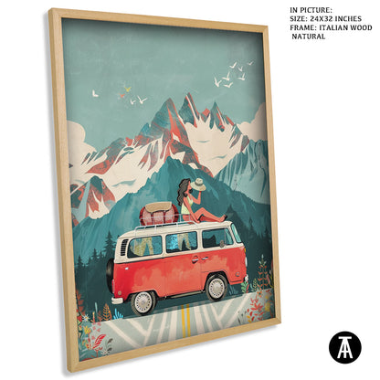 Artwork in Natural Wood Frame