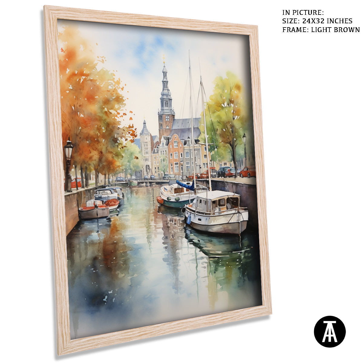 Artwork in Dark Brown Frame