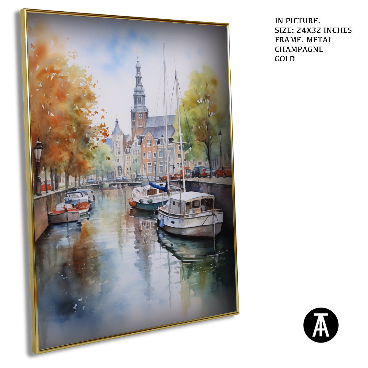 Artwork in Light Brown Frame