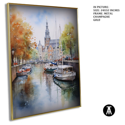 Artwork in Light Brown Frame