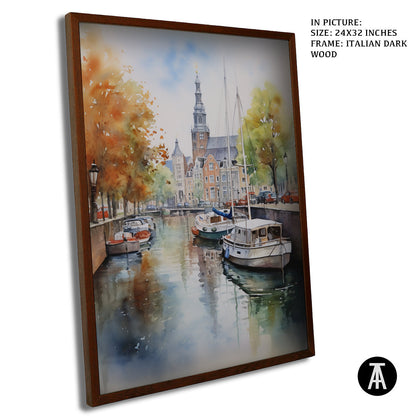 Artwork in Dark Wood Frame