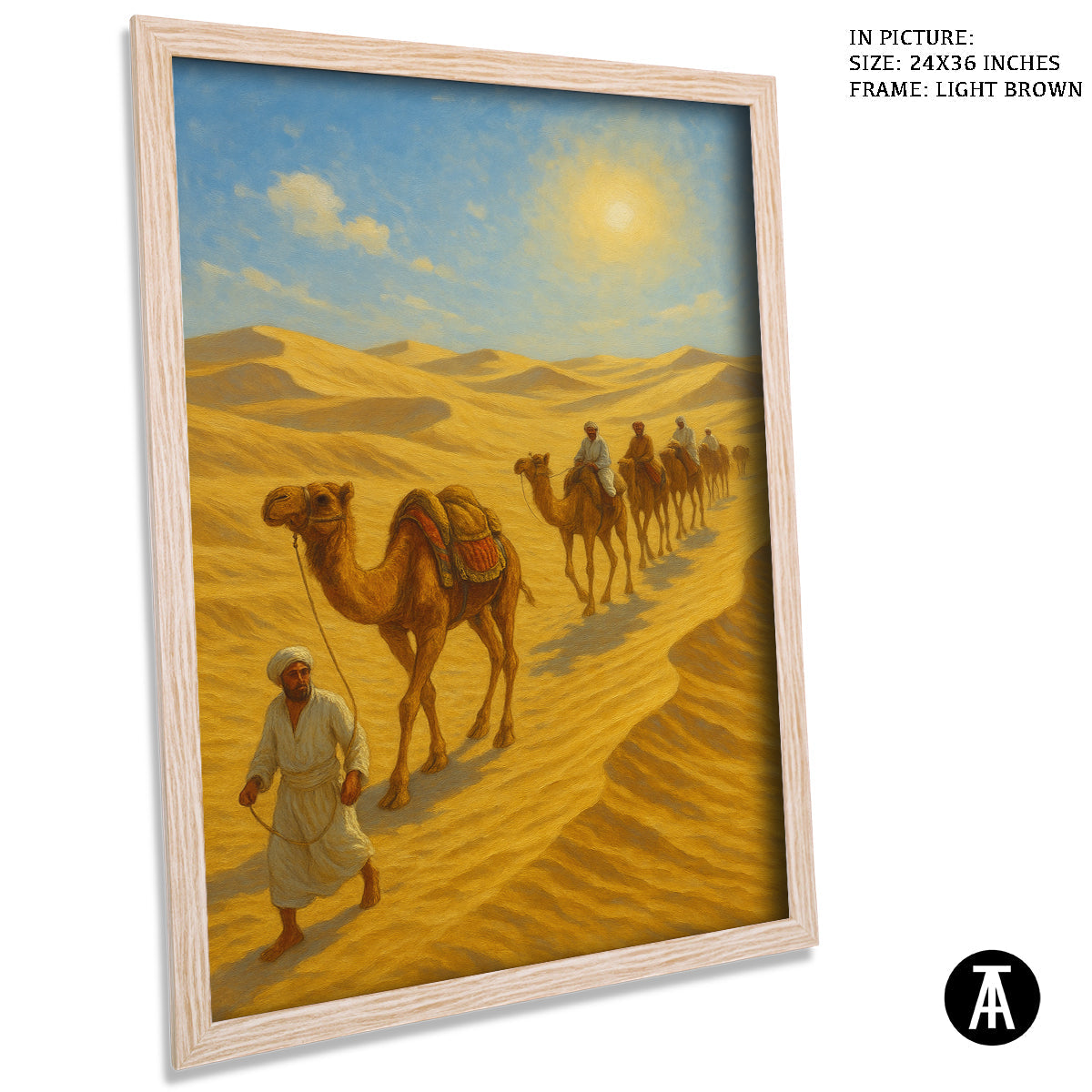 Artwork in Light Brown Frame