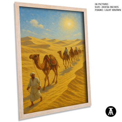 Artwork in Light Brown Frame