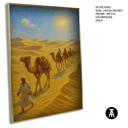 Artwork in Metal Champagne Gold Frame