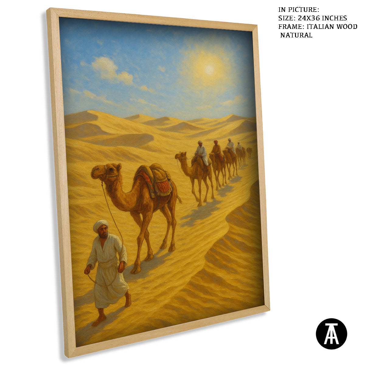 Artwork in Natural Wood Frame