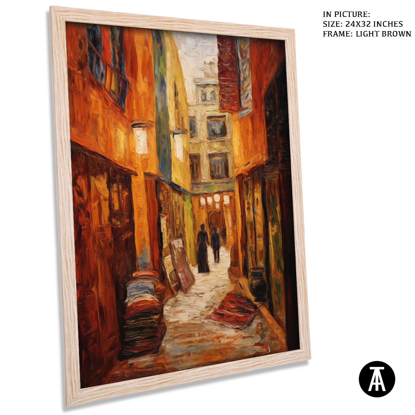 Artwork in Dark Brown Frame