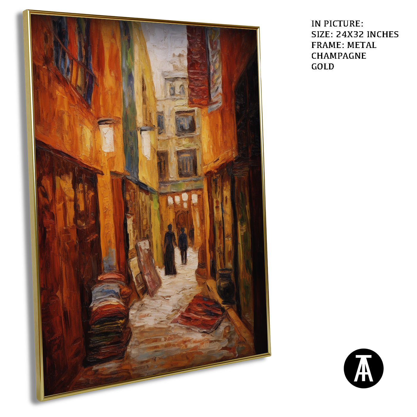 Artwork in Light Brown Frame