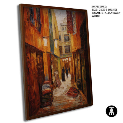 Artwork in Dark Wood Frame