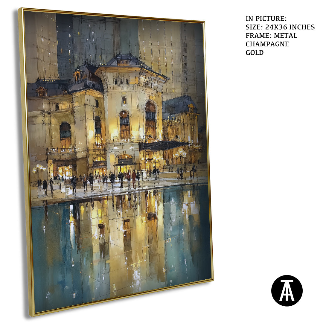 Artwork in Light Brown Frame