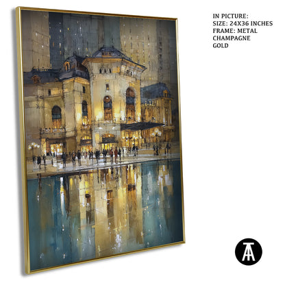 Artwork in Light Brown Frame