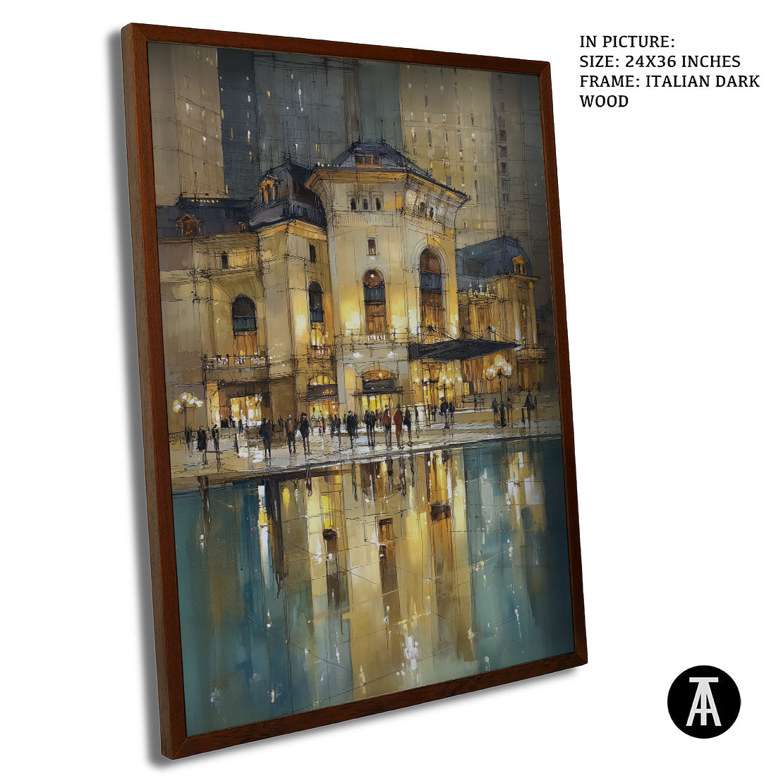 Artwork in Dark Brown Frame