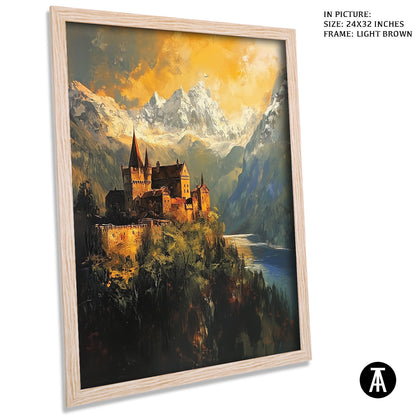 Artwork in Dark Brown Frame