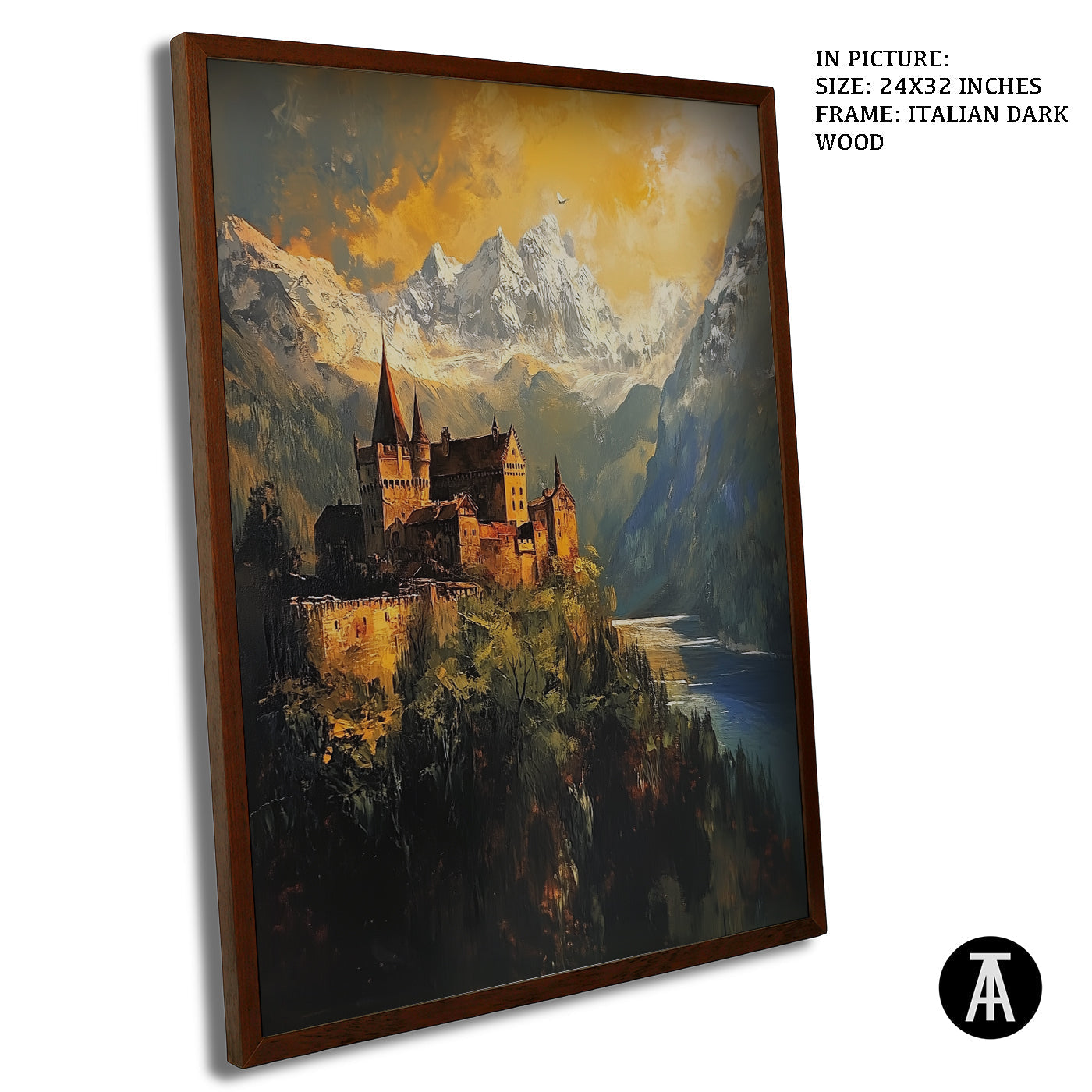Artwork in Dark Wood Frame