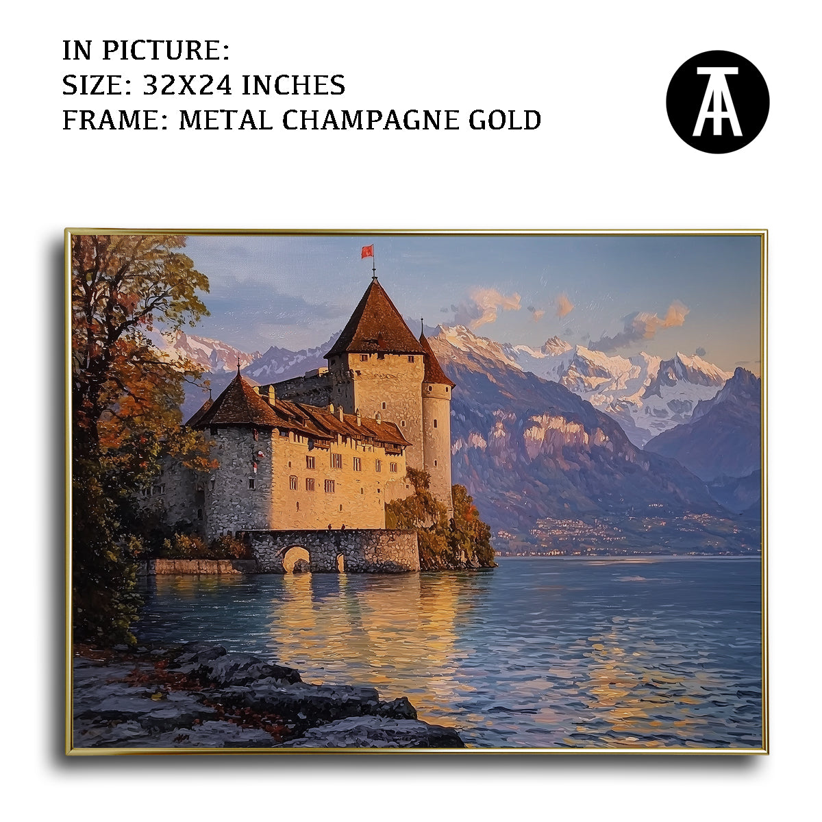 Artwork in Light Brown Frame