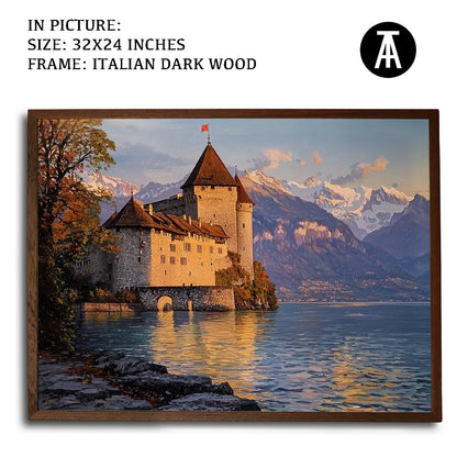 Artwork in Dark Wood Frame