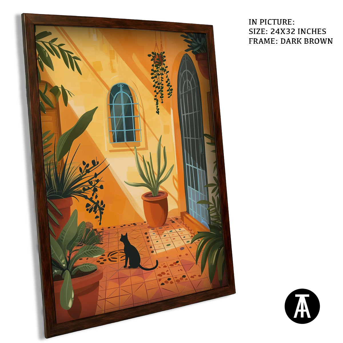 Sample Artwork in Dark Brown Frame