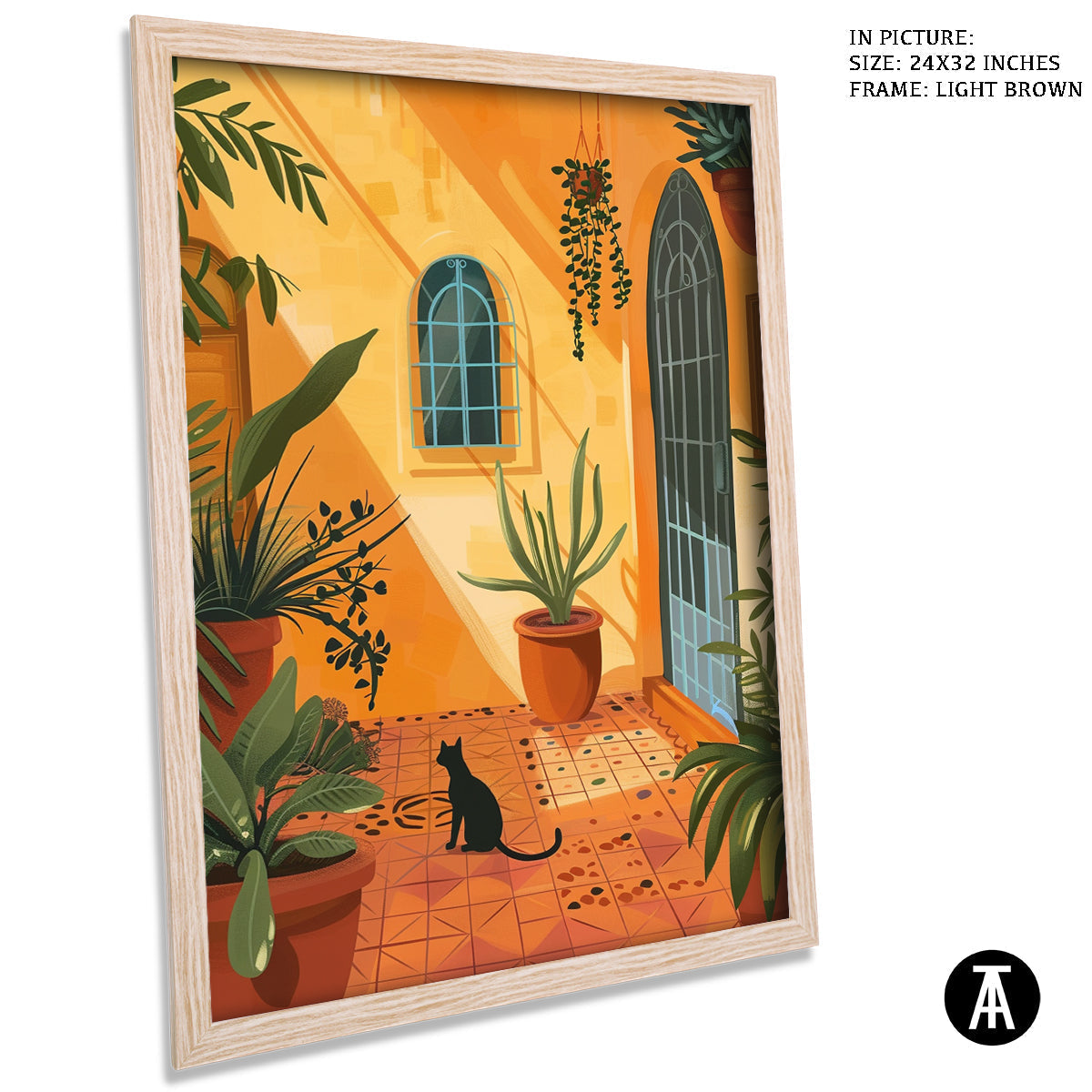 Sample Artwork in Light Brown Frame