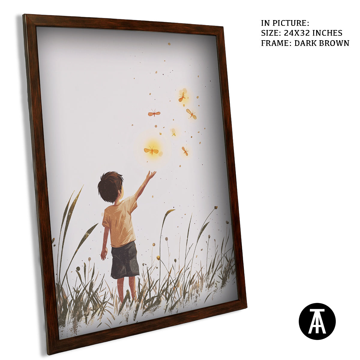 Artwork in Metal Champagne Gold Frame