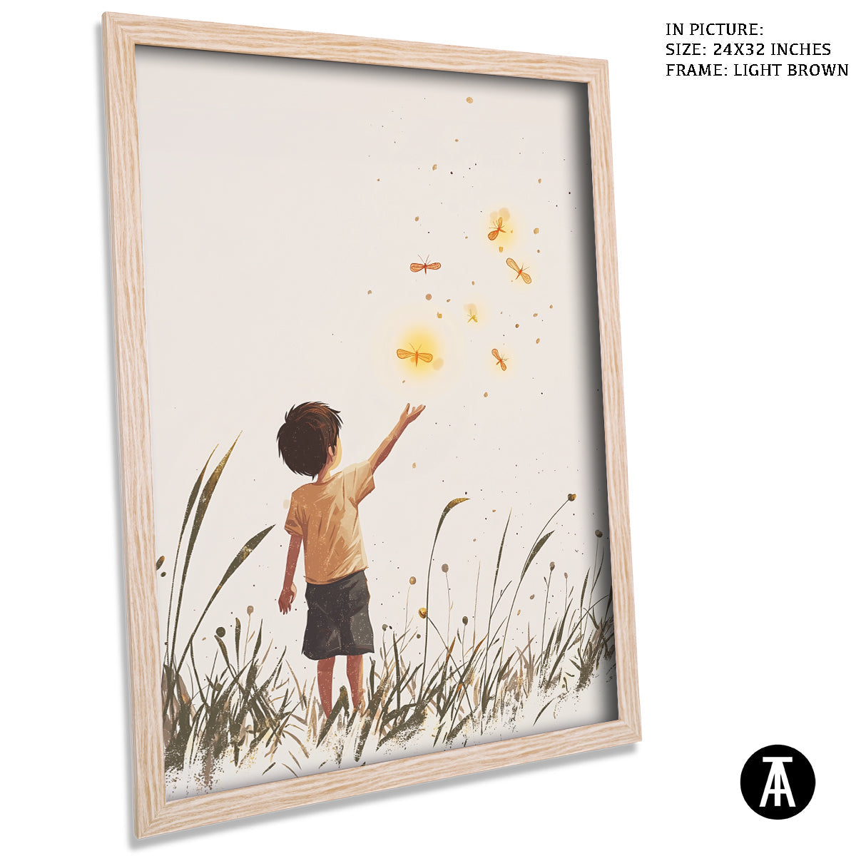 Artwork in Dark Brown Frame