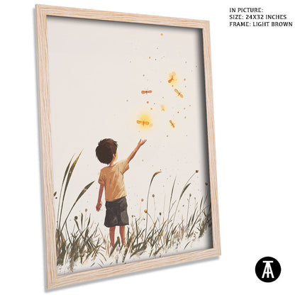 Artwork in Dark Brown Frame