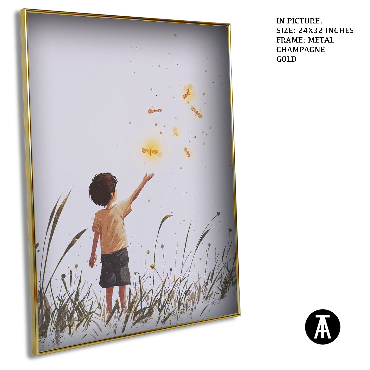 Artwork in Light Brown Frame