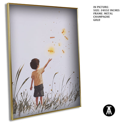 Artwork in Light Brown Frame