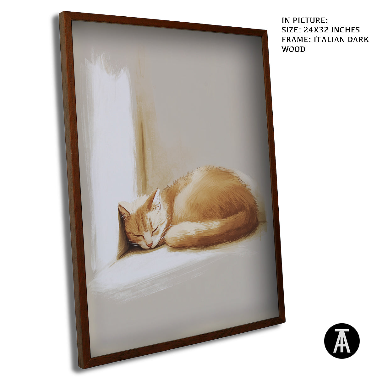 Artwork in Dark Wood Frame