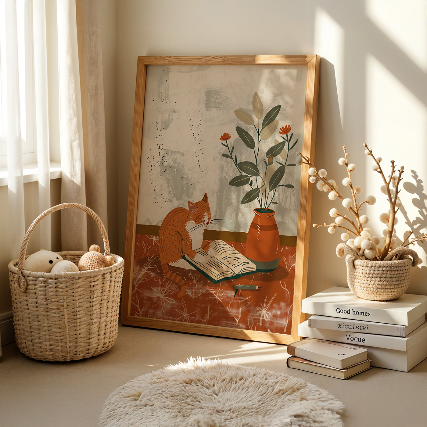 Boho Art Painting in a Lifestyle Setting