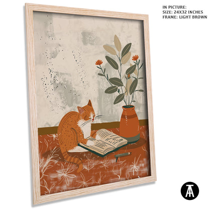 Artwork in Light Brown Frame