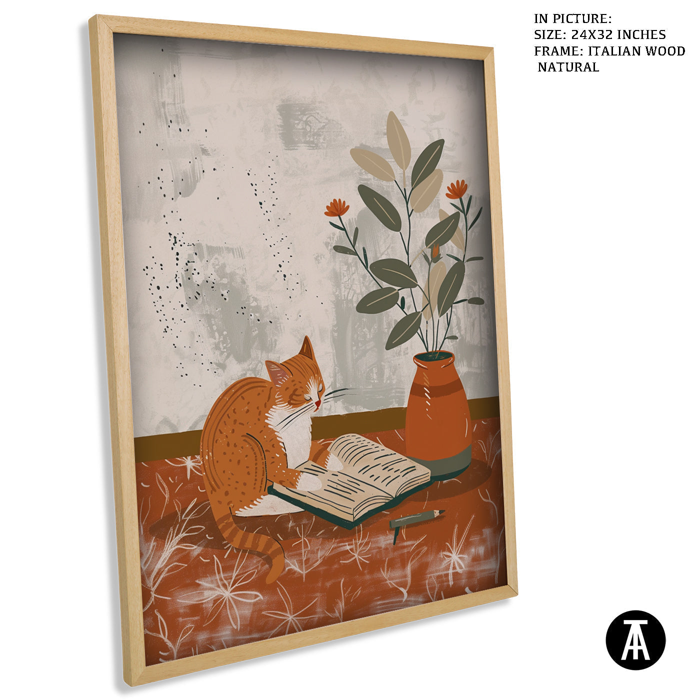 Artwork in Natural Wood Frame