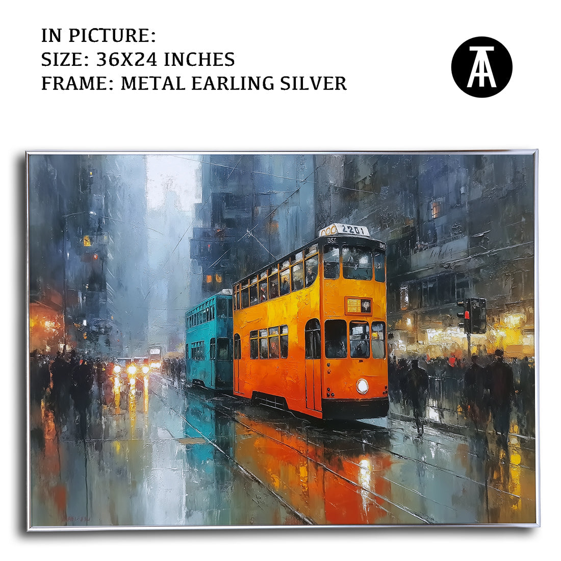 Artwork in Light Brown Frame