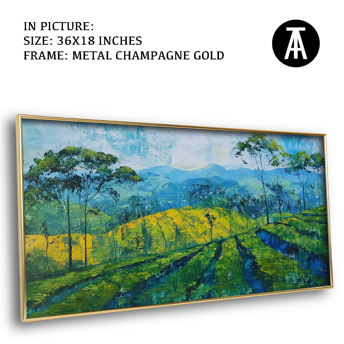Artwork in Light Brown Frame