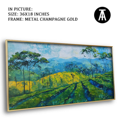 Artwork in Light Brown Frame