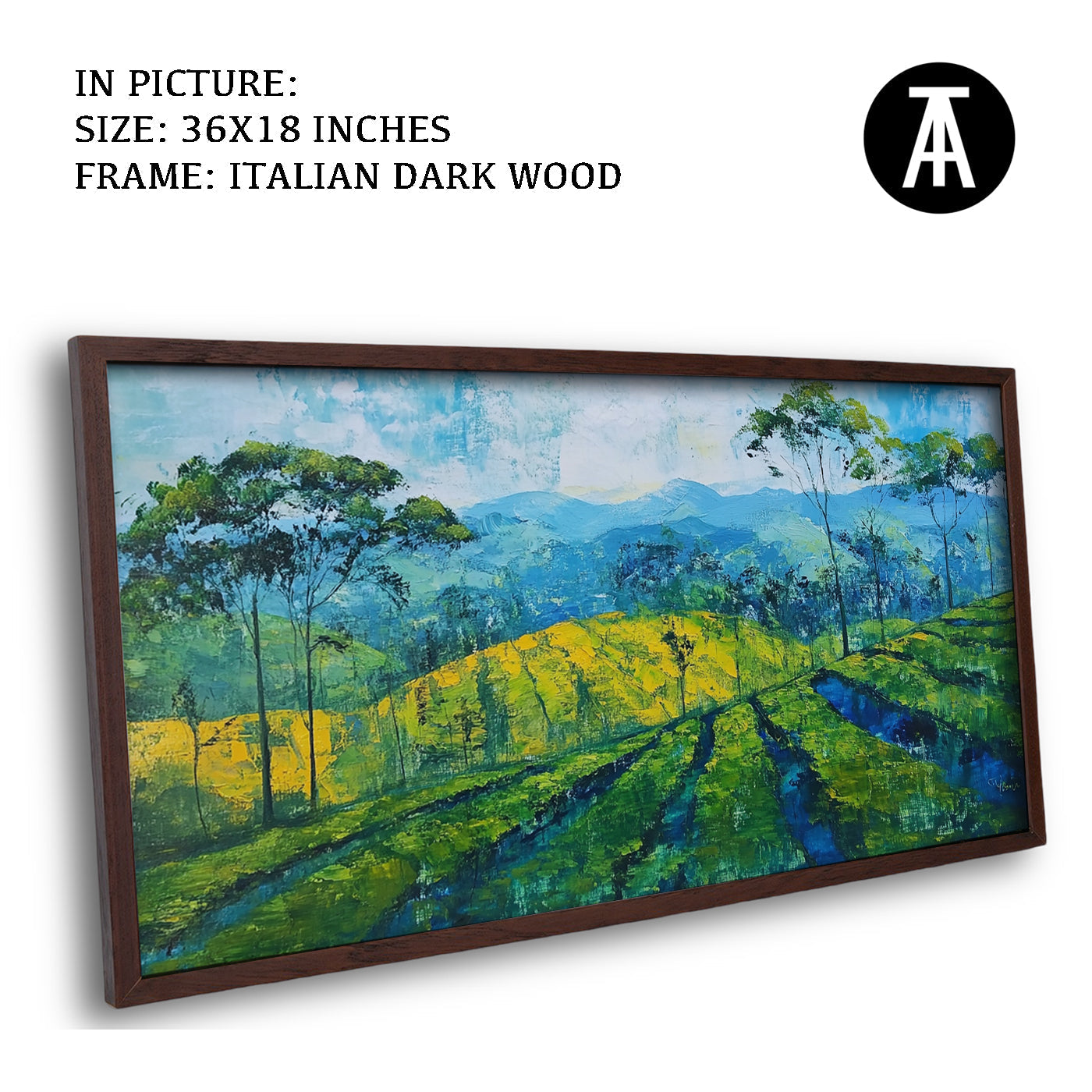 Artwork in Dark Wood Frame