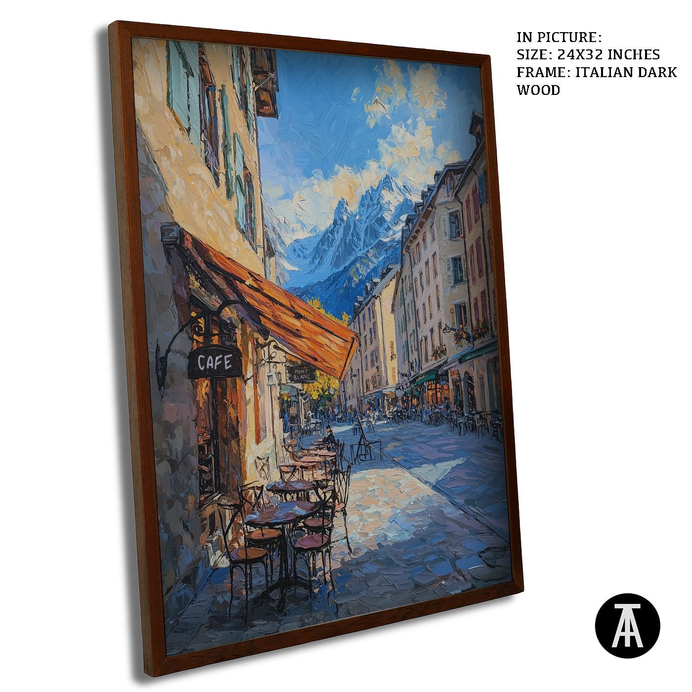 Artwork in Dark Wood Frame
