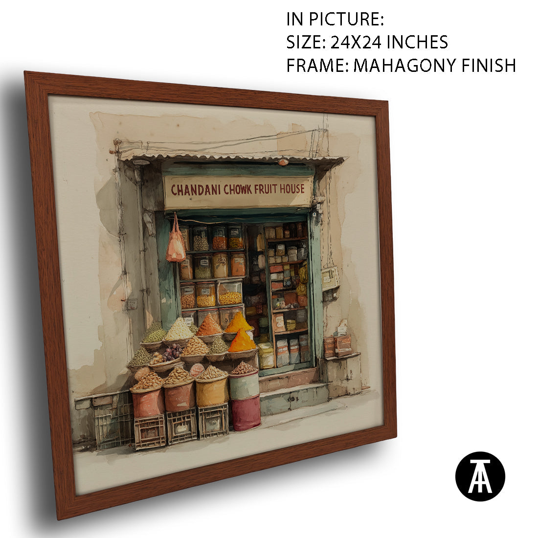 Artwork in Mahogany Finish Frame