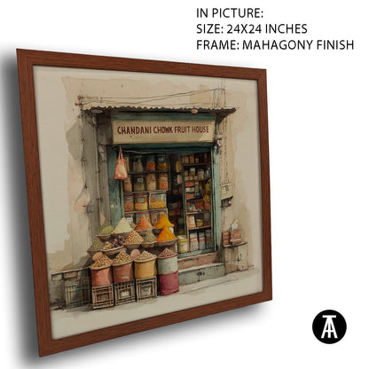 Artwork in Mahogany Finish Frame