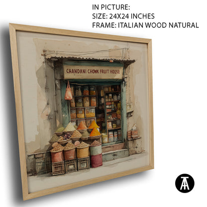 Artwork in Natural Wood Frame